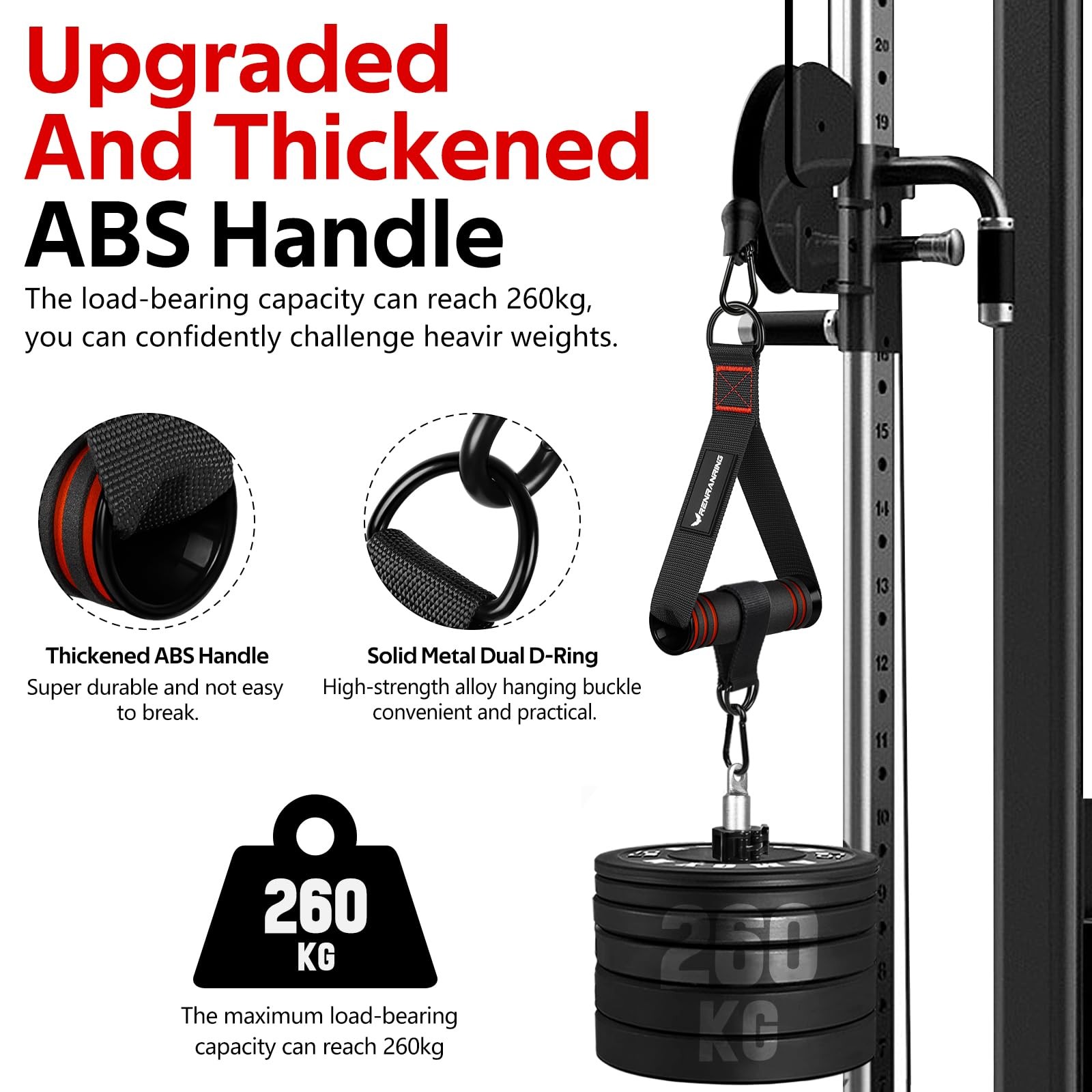 RENRANRING Gym Exercise Handles, Replacement Handle Attachments for Cable Mac...