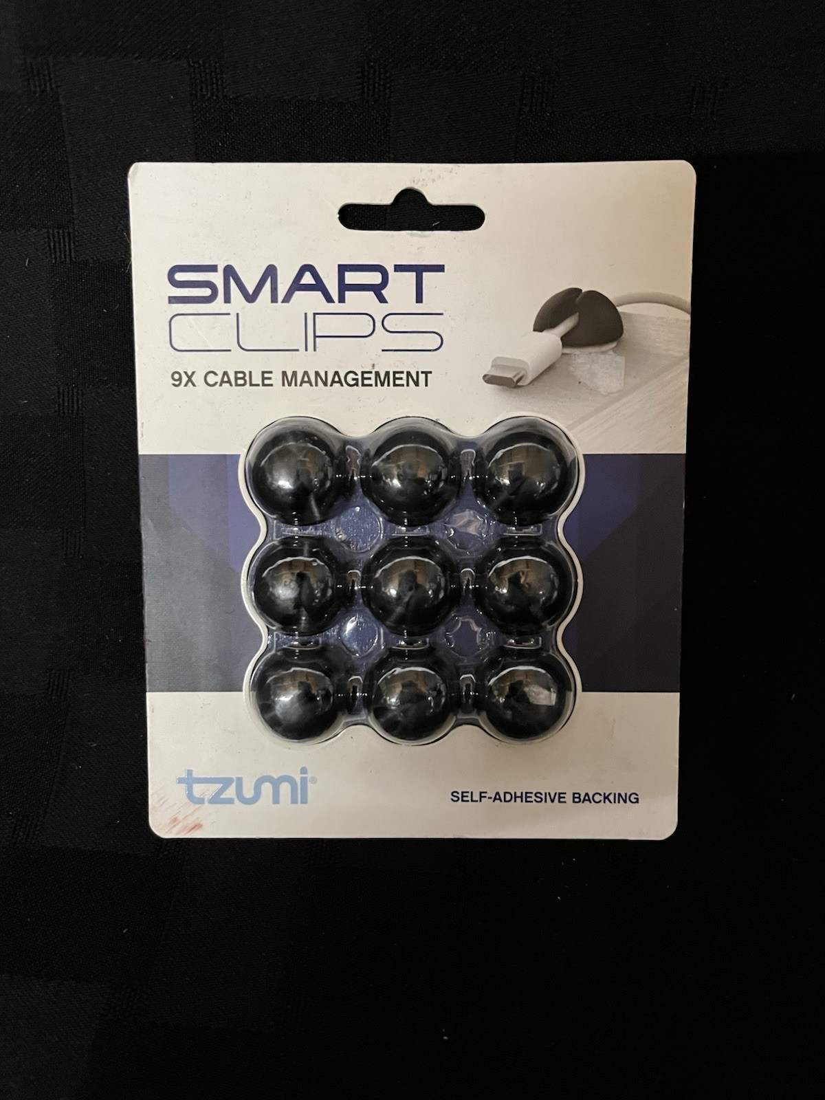 Tzumi Smart Clips Cable Management Mini 9-Pack Cable Clips Set New Sealed