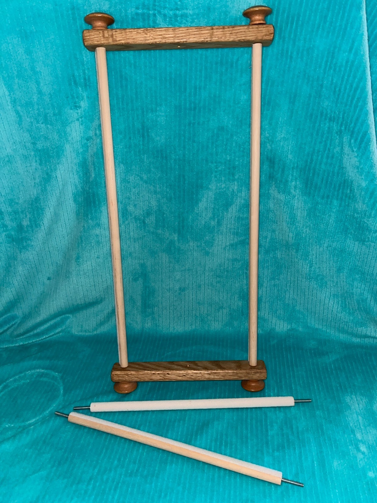 Wood Adjustable Scroll Cross Stitch Needlework Embroidery Frame Fabric Holder B