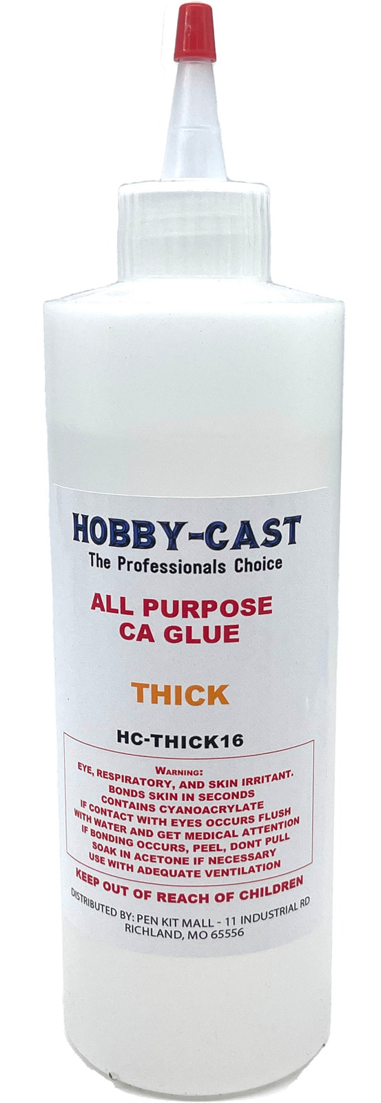 Thick CA Glue - "Super Glue" - HOBBY-CAST - 16 oz. Bottle - Cyanoacrylate