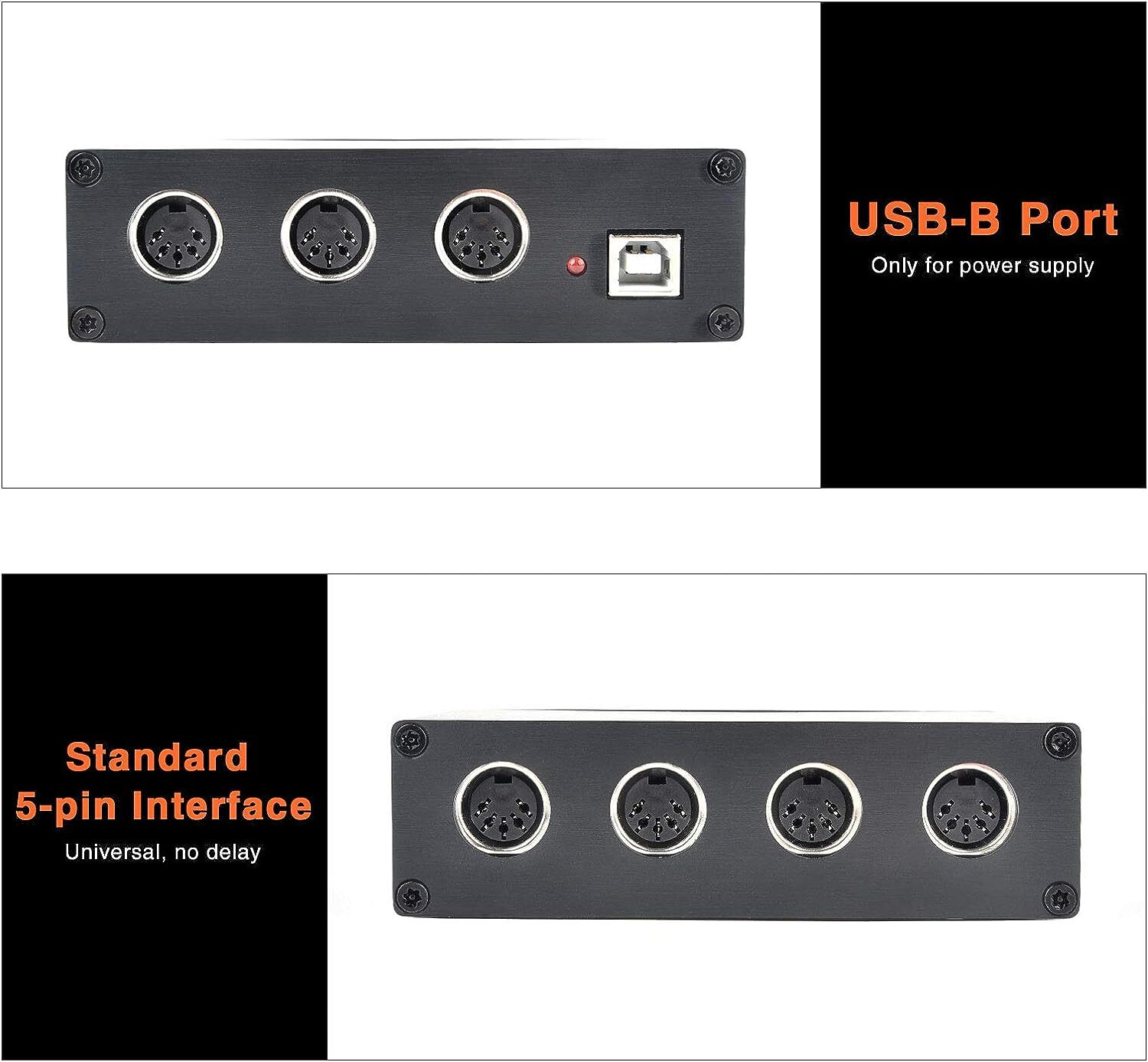 MIDI THRU-6 Box MIDI Interface Standard Five-pin Interface Musical Instrument