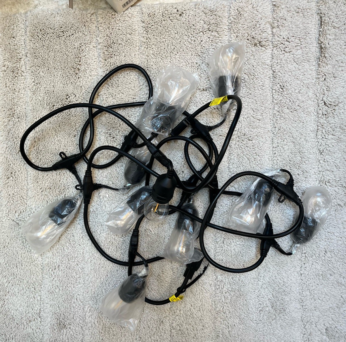 Threshold 10ct LED Drop Indoor Outdoor Café String Lights Clear Bulbs Black Wire