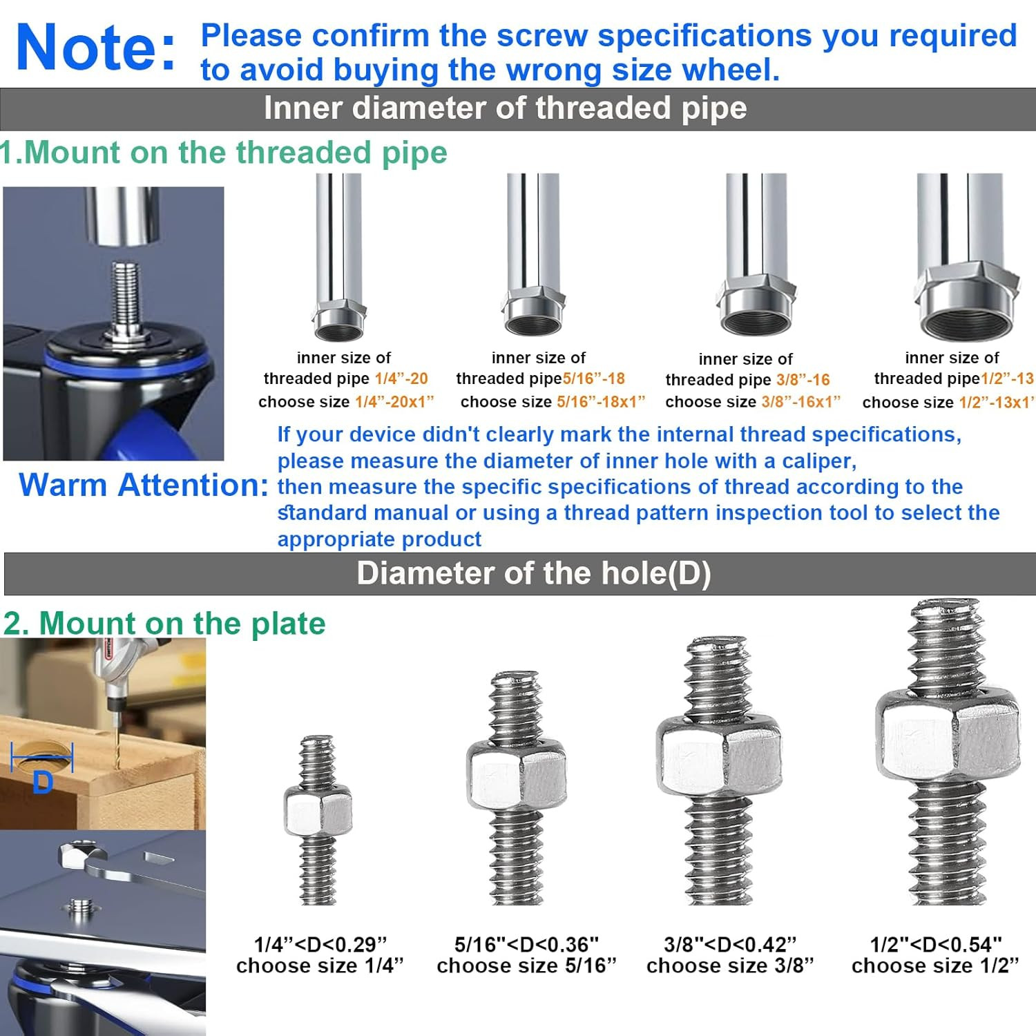 Stem Caster Wheels 2 Inch Heavy Duty, Swivel Threaded Stem Mount Casters Set ...