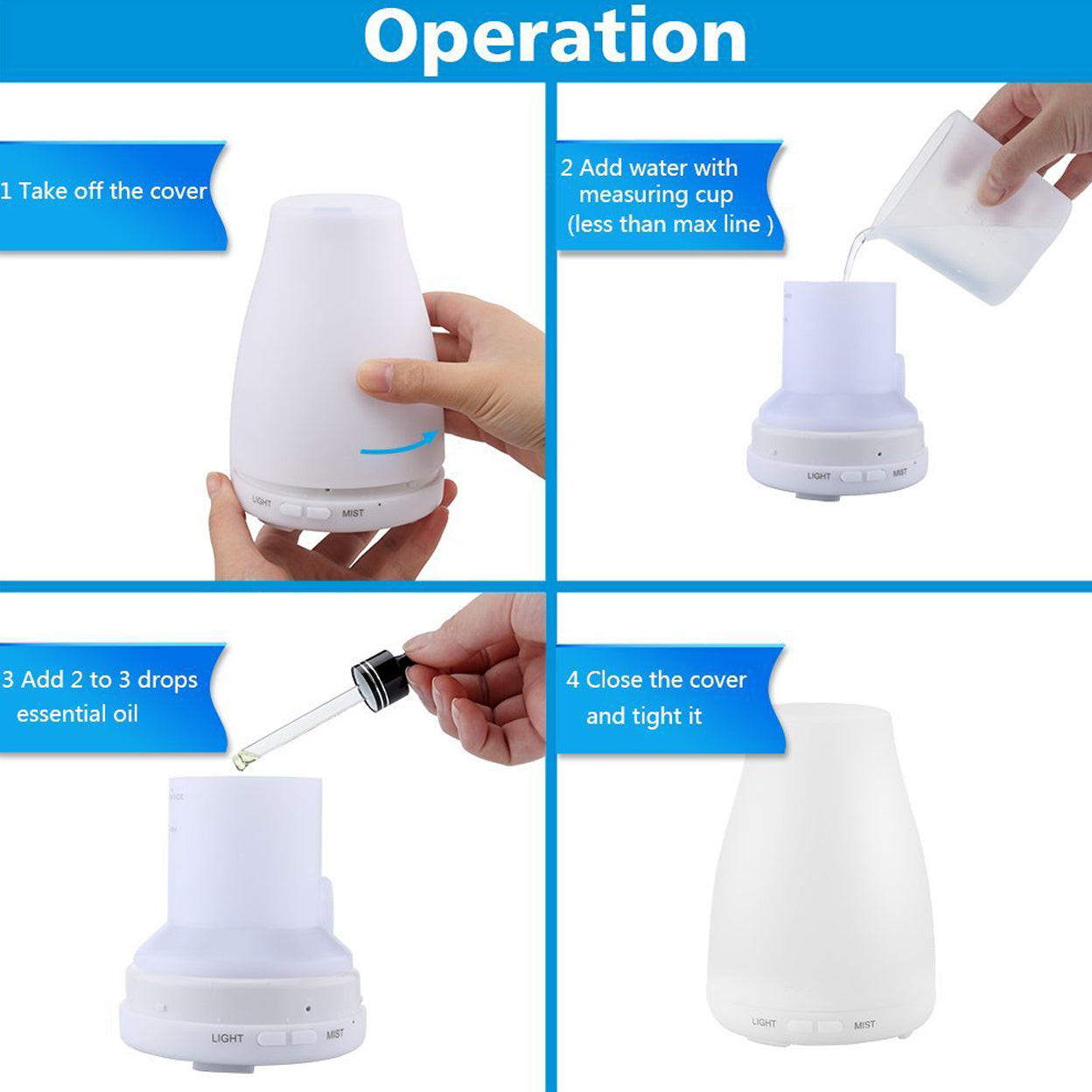 Aroma Humidifier – Essential Oil Diffuser for Home Atmosphere