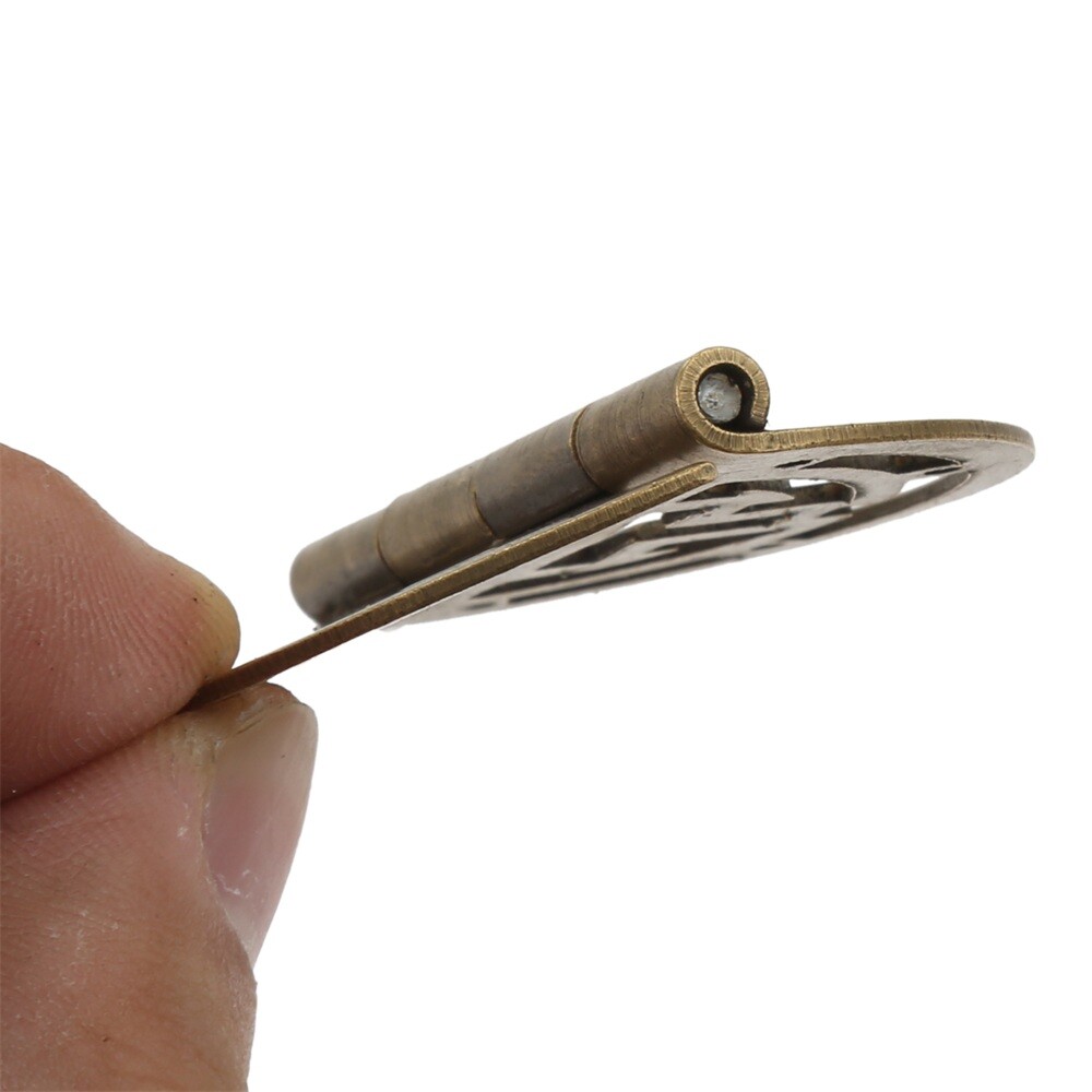 2pcs Round Hollow Hinges Brass Yellow Bronze 45mm/1.77inch for Home Office Shop