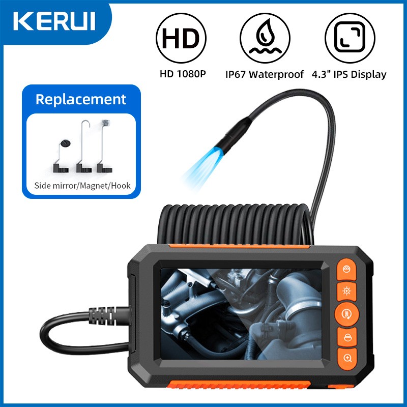 Industrial Borescope 10M IP67 Waterproof Color Screen Pipe HVAC Inspection Tool