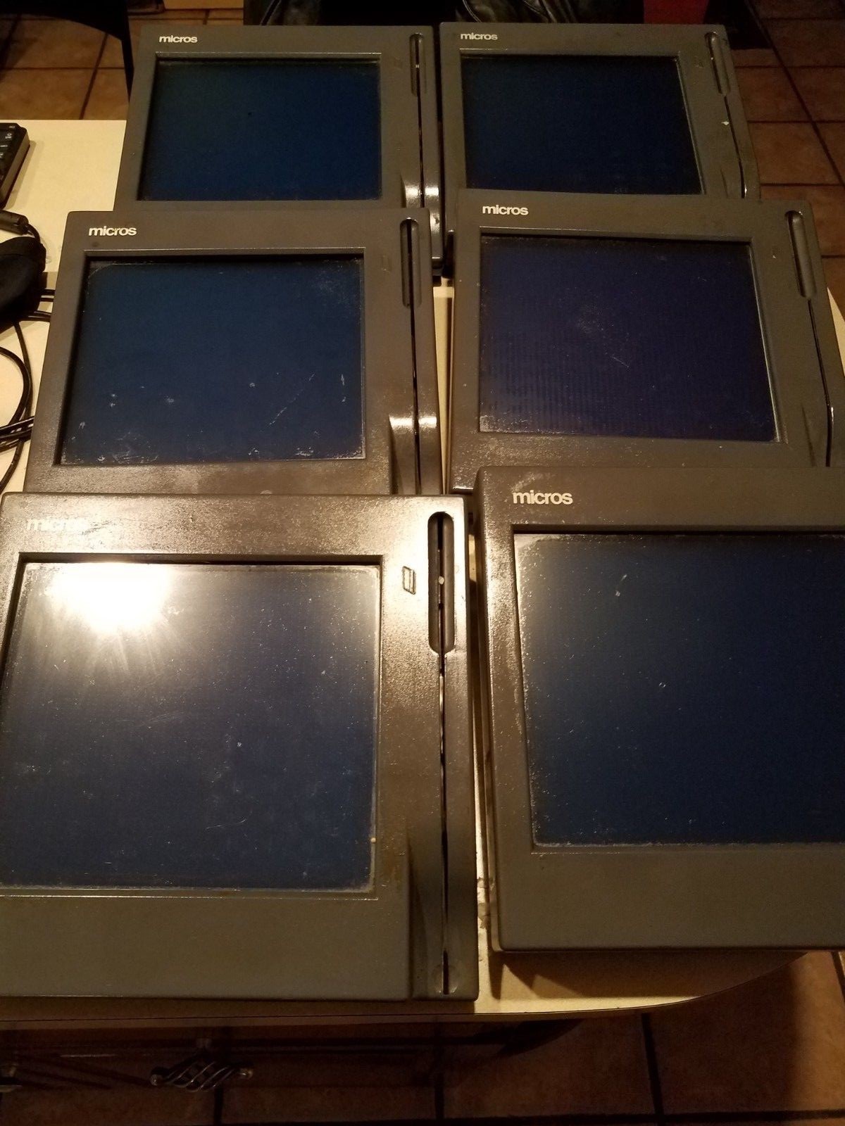 LOT OF 6 MICROS WORKSTATION 3 HOSPITALITY TERMINAL MODEL # 400412 UNTESTED