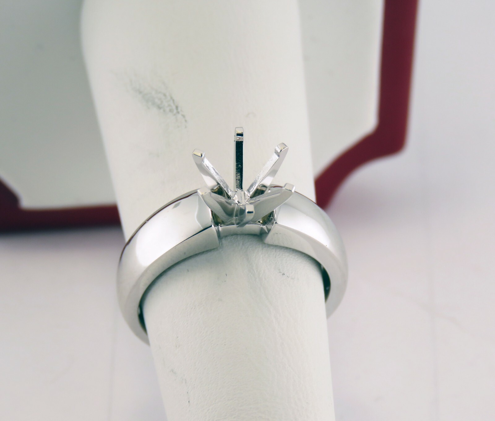 2Ct Solitaire Engagement Ring Mounting 14K solid White Gold Heavy Ring Setting