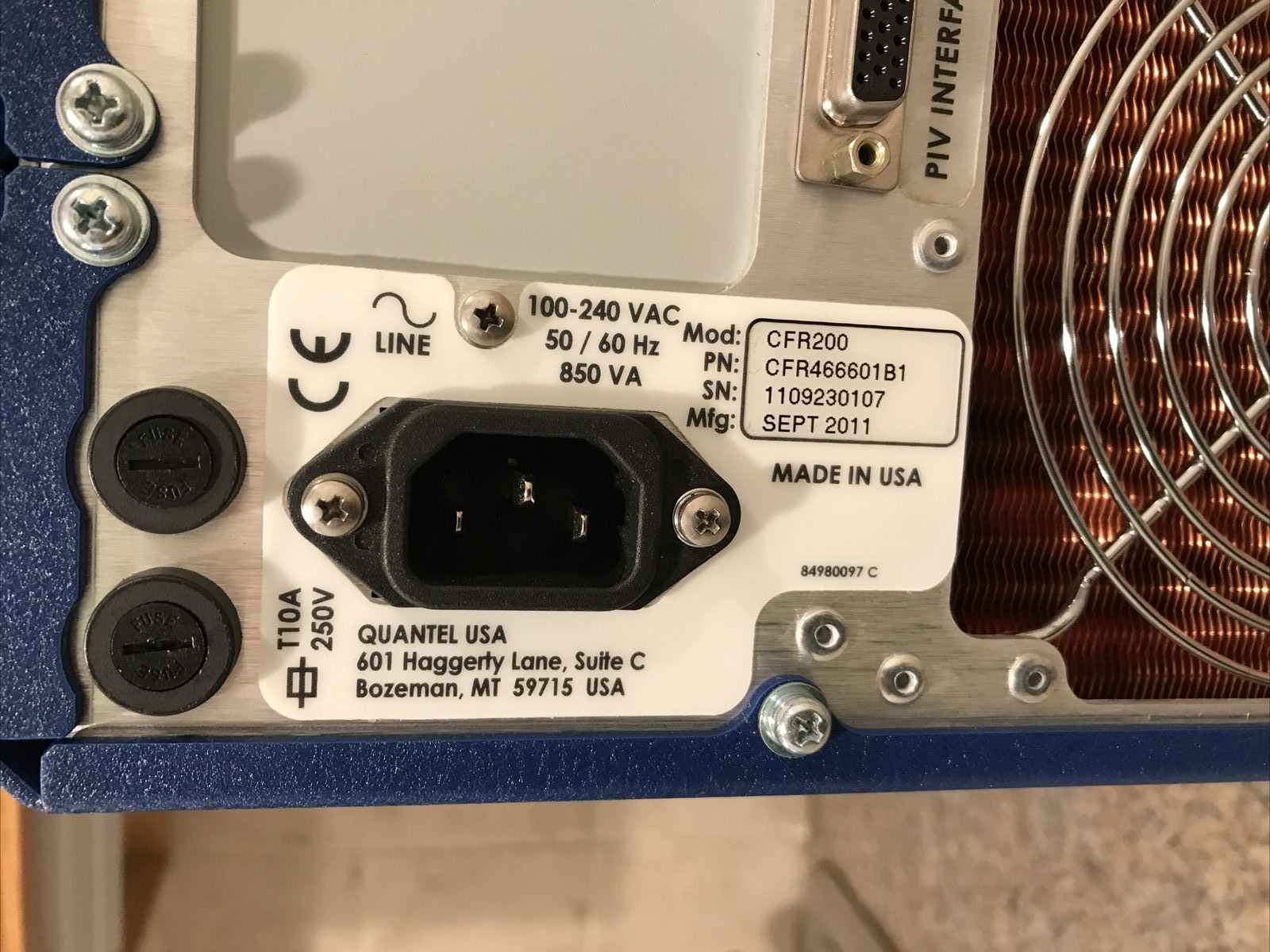 QUANTEL CFR200 PULSED LASER POWER SUPPLY