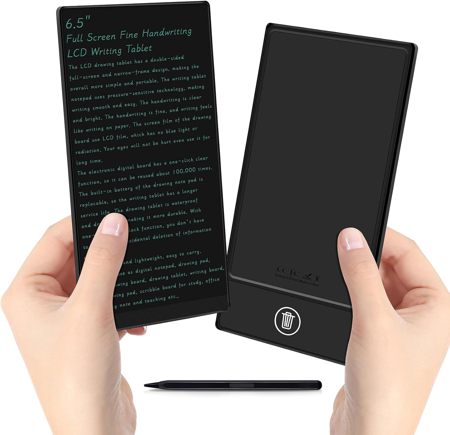 6.5 Inch LCD Writing Tablet - Reusable Digital Notepad for Office and Study
