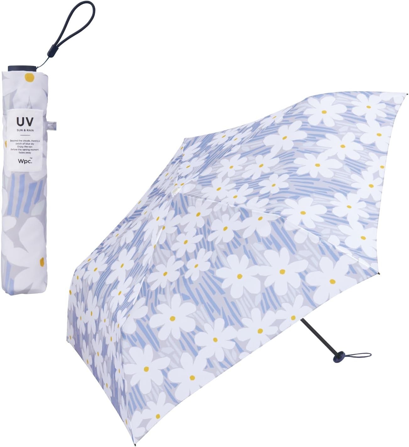 Wpc UV Protection Umbrella for Sun&Rain Air-Light Flower&Stem Gray 55cm 115g