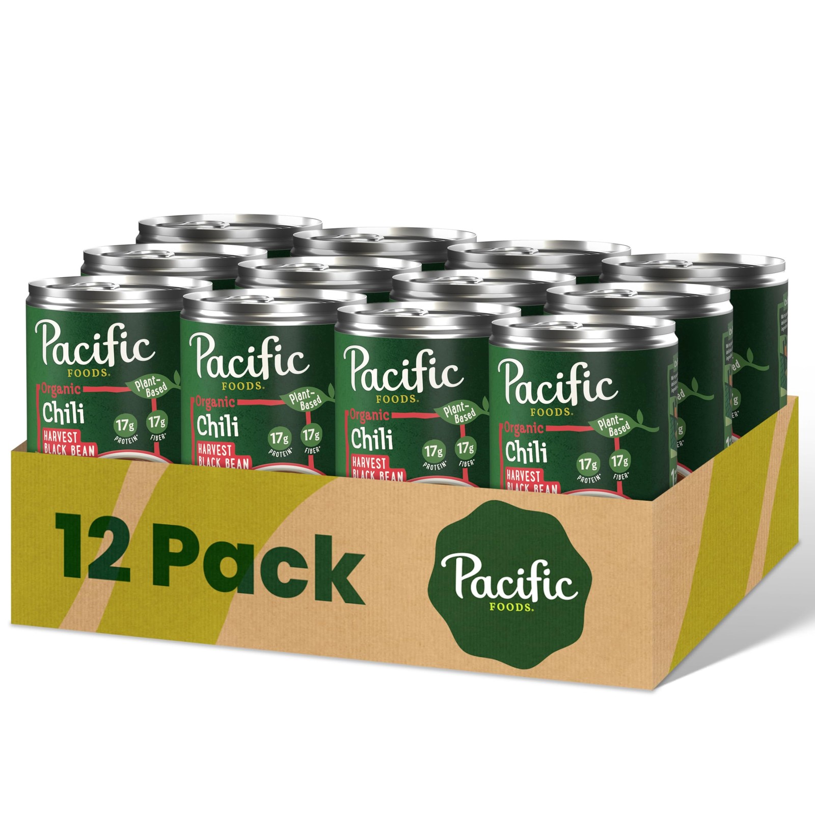 Pacific Foods Organic Harvest Black Bean Chili, Plant 16.5 Ounce (Pack of 12)