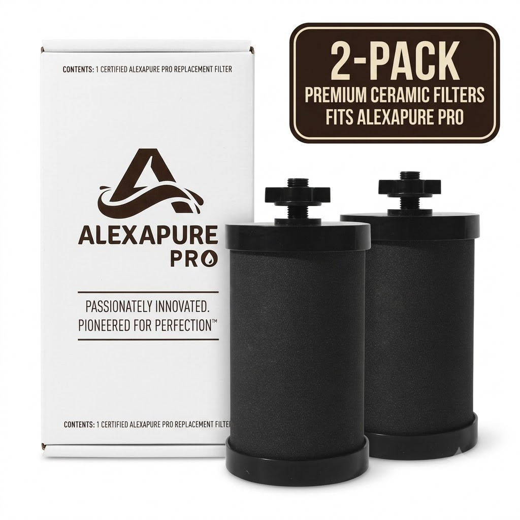 Alexapure PRO 2387 Replacement Water Filter 2 Filter Pack Black