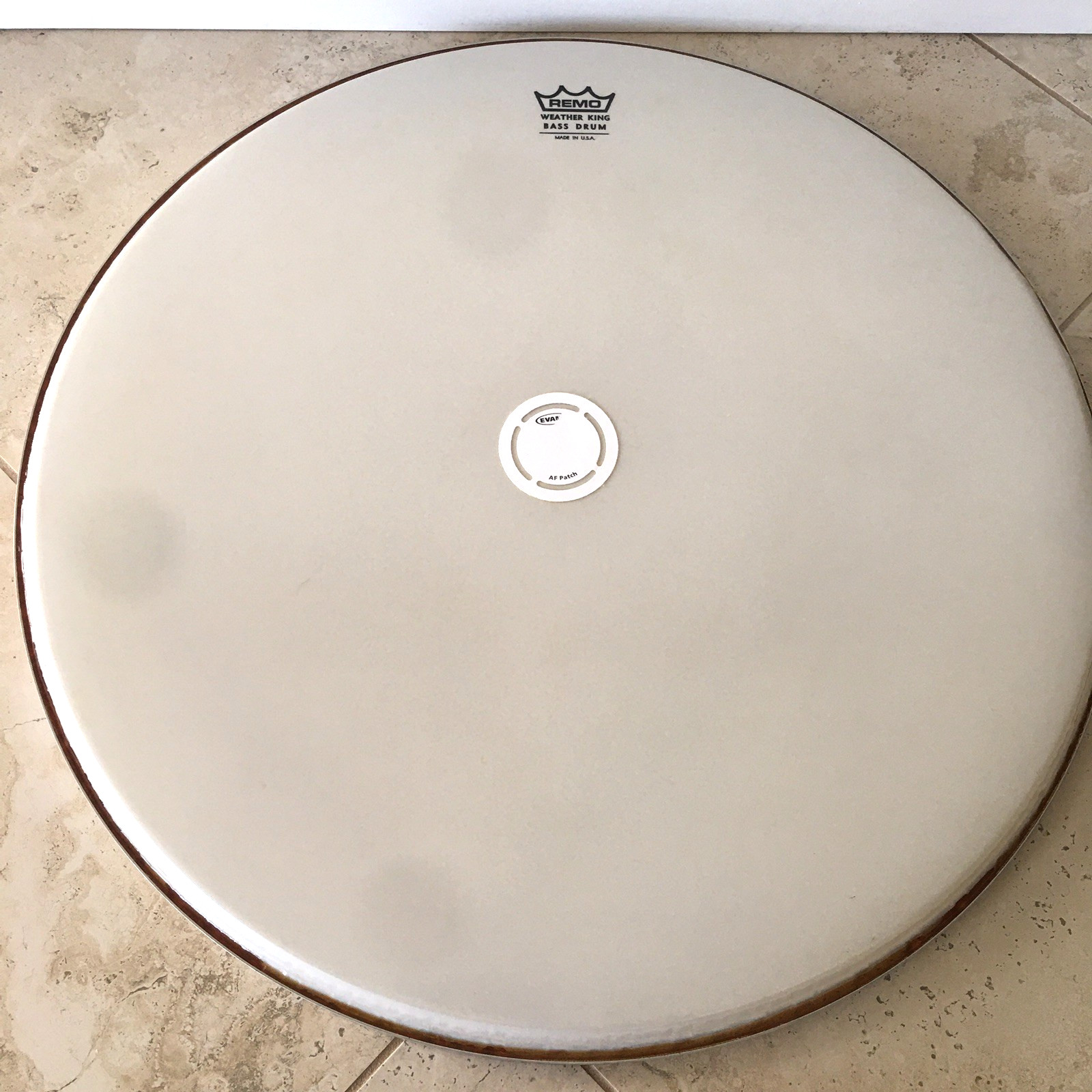 VINTAGE REMO WEATHER KING 22" BASS DRUM DRUM HEAD MADE IN USA GOOD