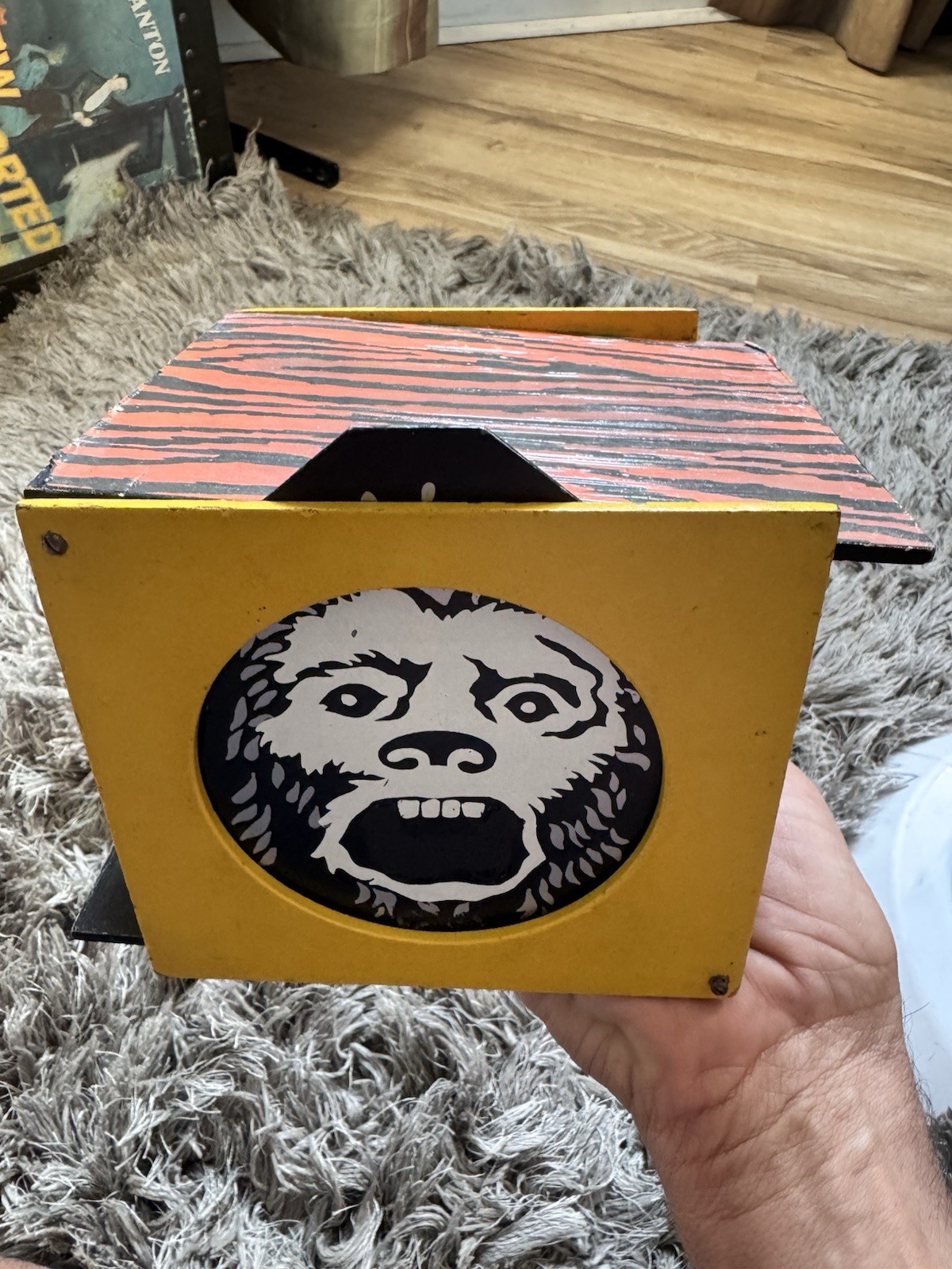 Vintage Gorilla Monster Production Box Magic Trick Prop – Metal Apparatus