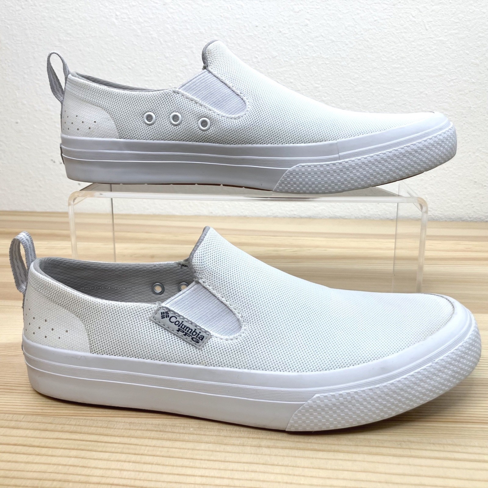 Columbia PFG Shoes Women 7 White Slip On Fishing Boat Water Beach Sneaker Flats