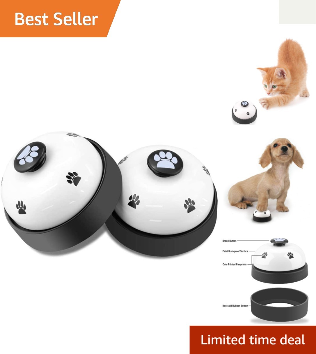 Multi-Purpose Dog Training Bells - 2 Pack for Potty & Home Training Activities