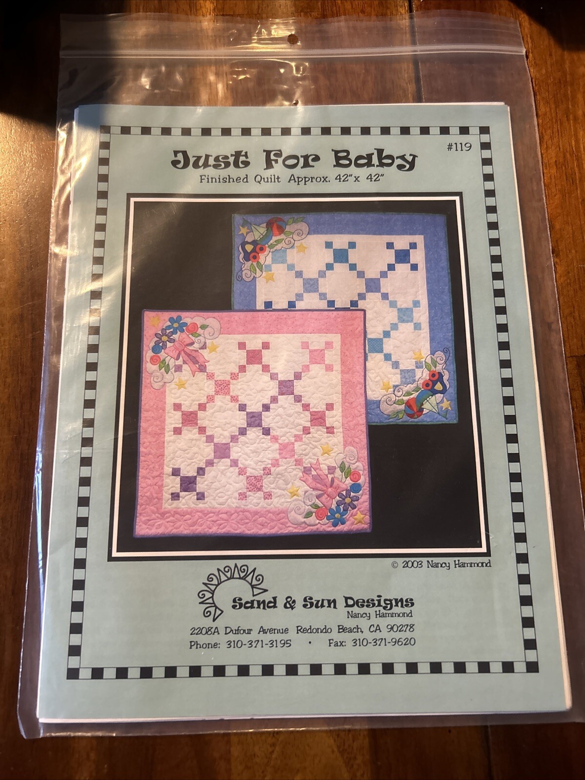 Just For Baby Quilt Pattern Sand & Sun Designs #119