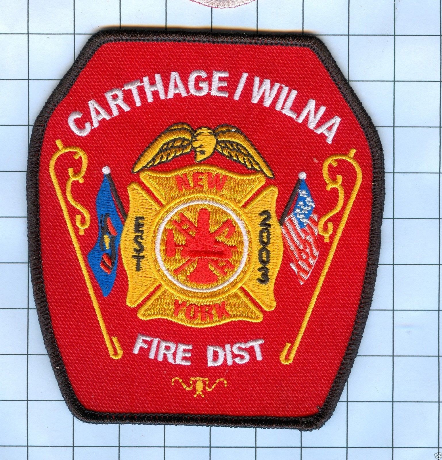 Fire Patch -Carthage / Wilna New York 3 1/2" X 3
