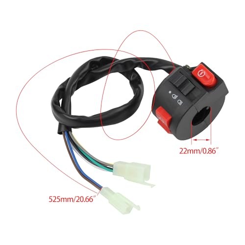 Handlebar Kill Switches with Key Ignition Compatible with 50cc 70cc 90cc 110cc