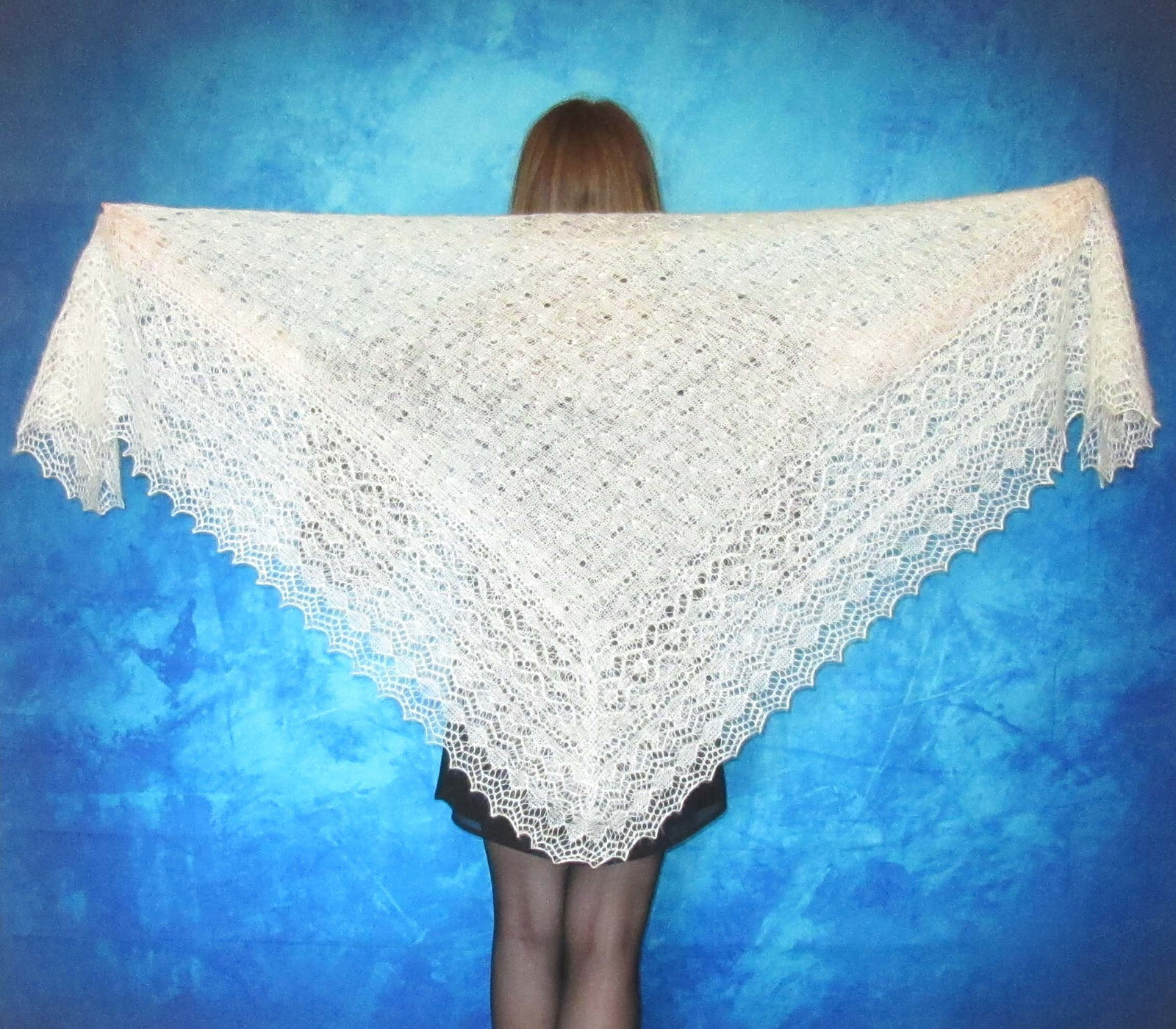 Knitted Goat Down Scarf Orenburg Shawl Rope Scarf Stole Made To