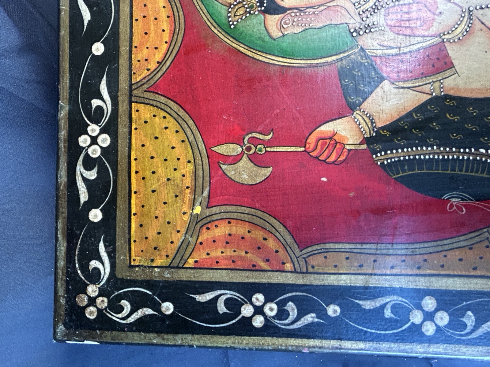 Gorgeous Painted Ganesha Foot Stool/Ottoman Table