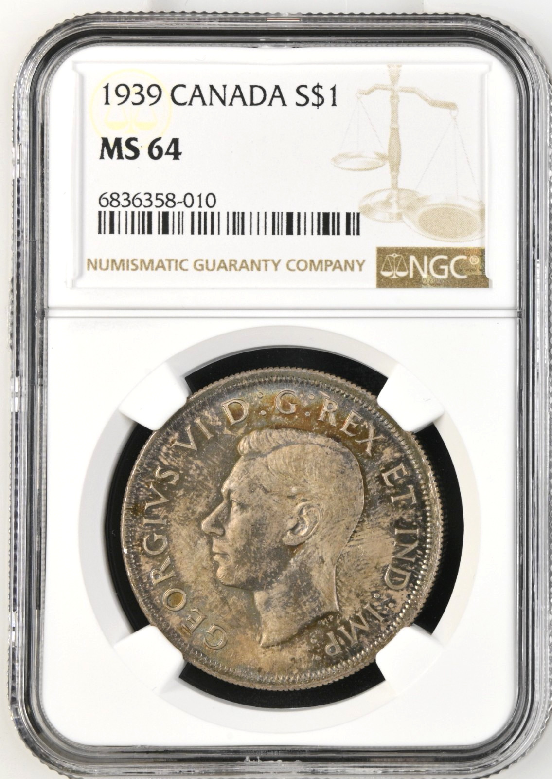 1939 Canada $1 Silver Coin NGC MS 64