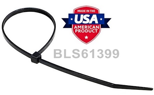 200 USA Made TOUGH TIES 6" inch 40lb Nylon Tie Wraps Wire Cable Zip Ties Black