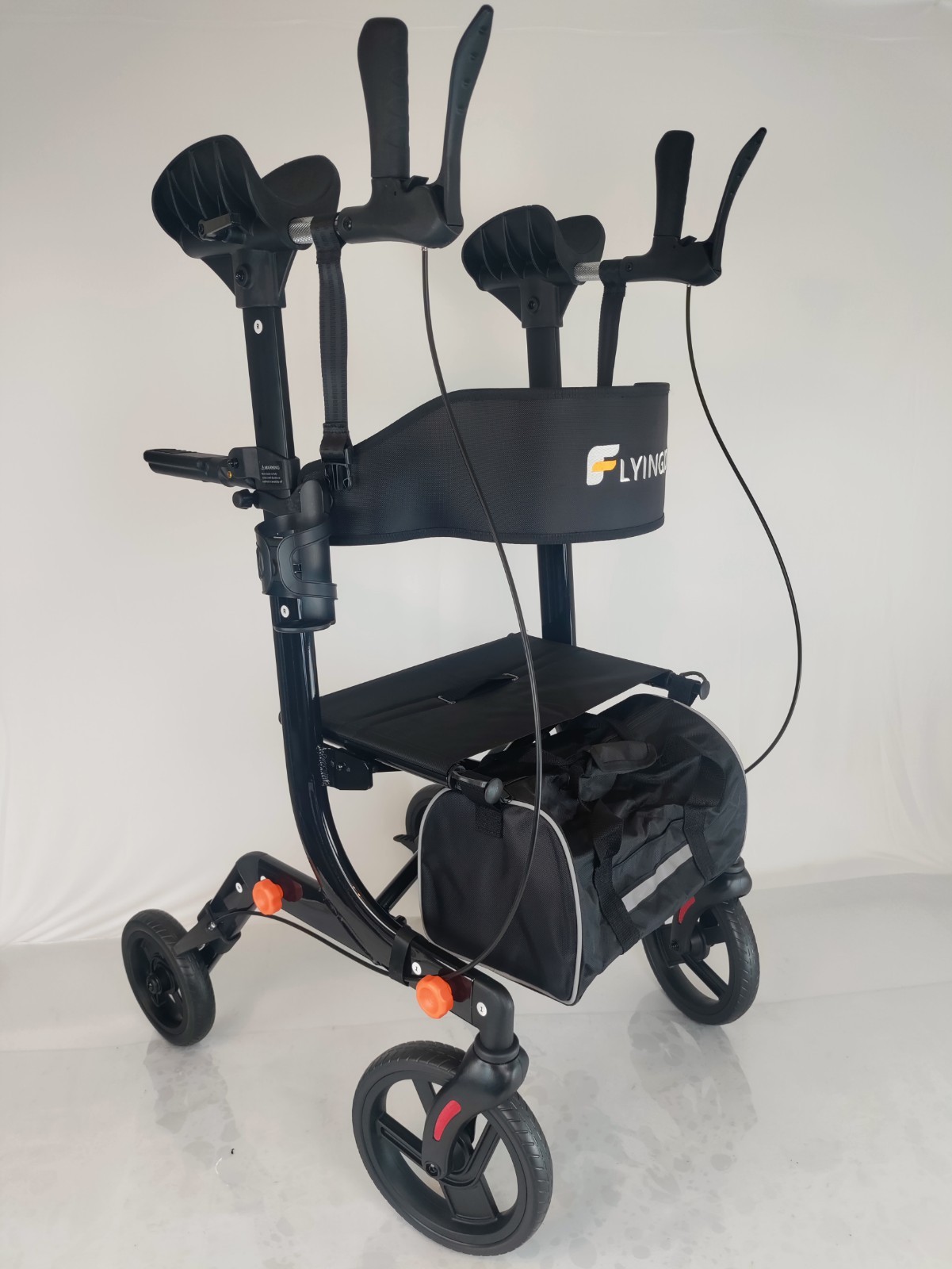 FlyingJoy Upright Rollator Walker w/ Seat All Terrain 300 lb Black