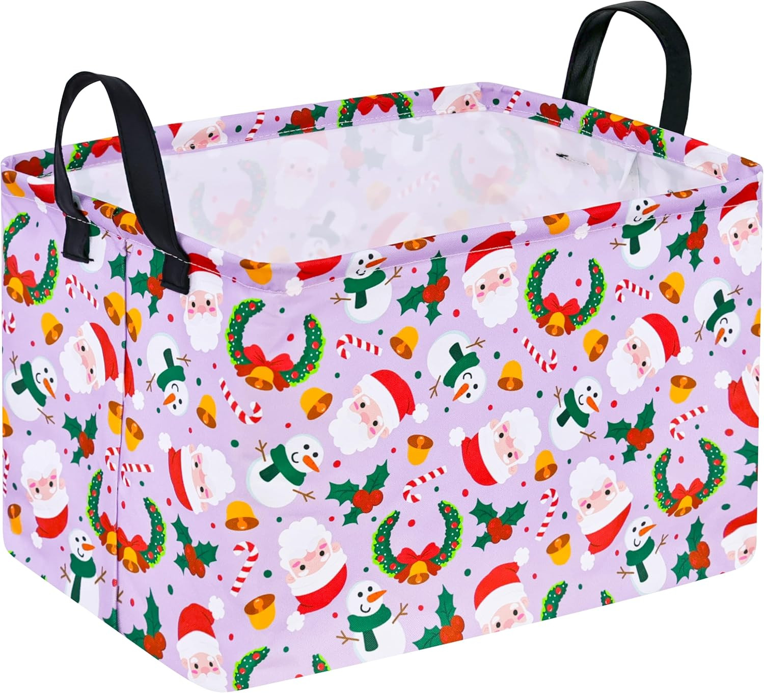 Rectangular Christmas Basket Storage Bin Collapsible Nursery Hamper Book Shel...