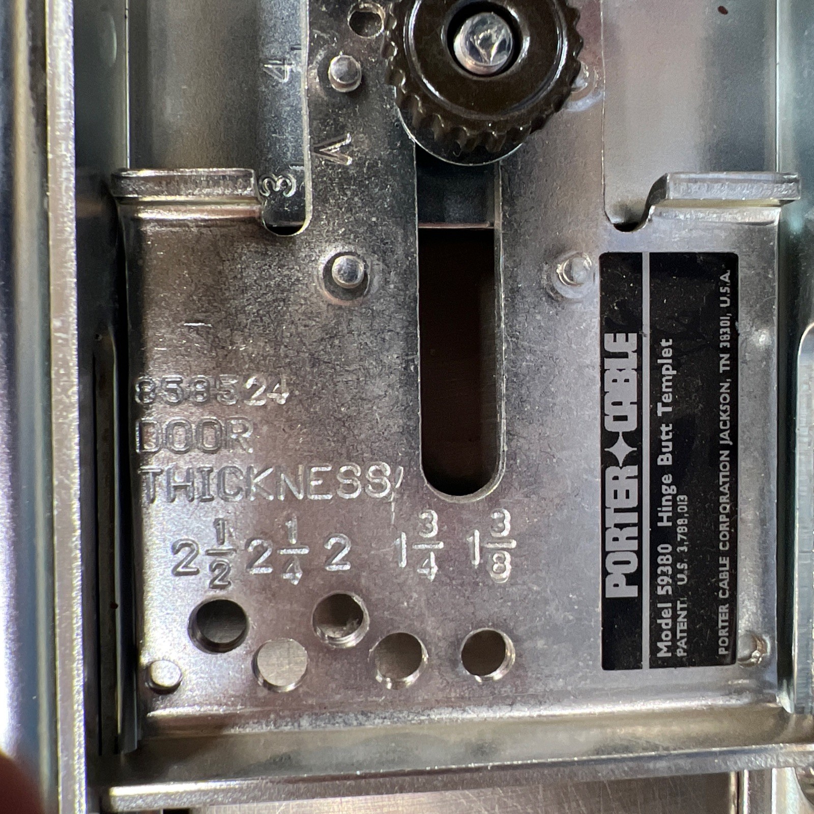 Porter Cable Hinge Butt Template Model #59380