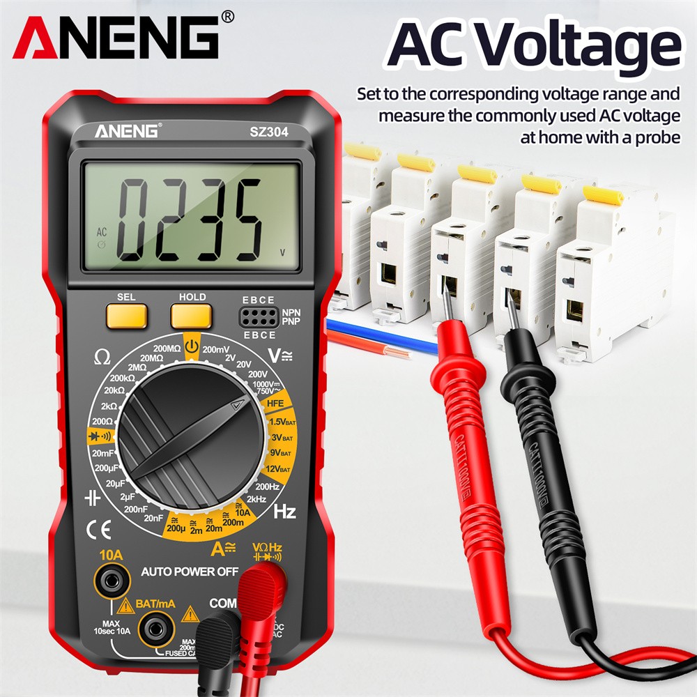 Digital Multimeter LCD Voltmeter Ammeter Ohmmeter Volt AC DC Tester Lead Meter..