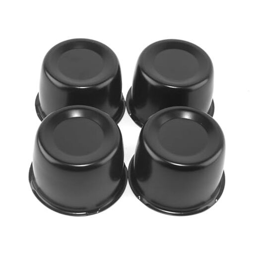Stainless Steel Push Through Center Caps 3.31" Center Hole, 2.34" Height Black
