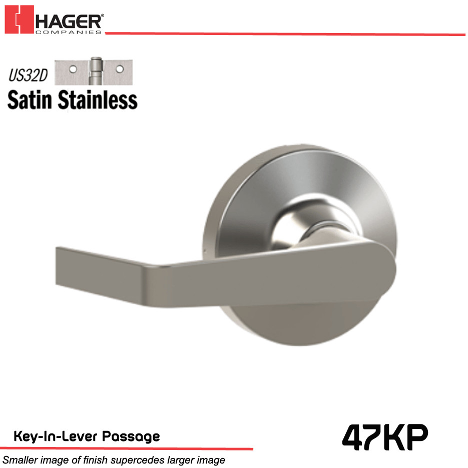 Hager 47KP Exit Device Lever-Passage Withnell Lever US32D #109799