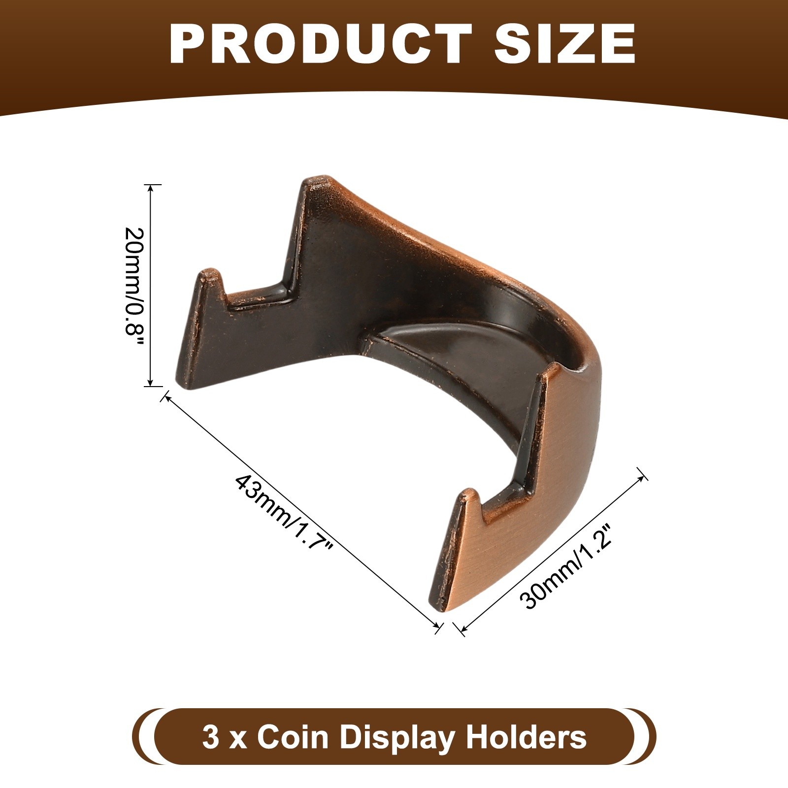 Coin Stand, 3Pcs Red Copper Display Stand