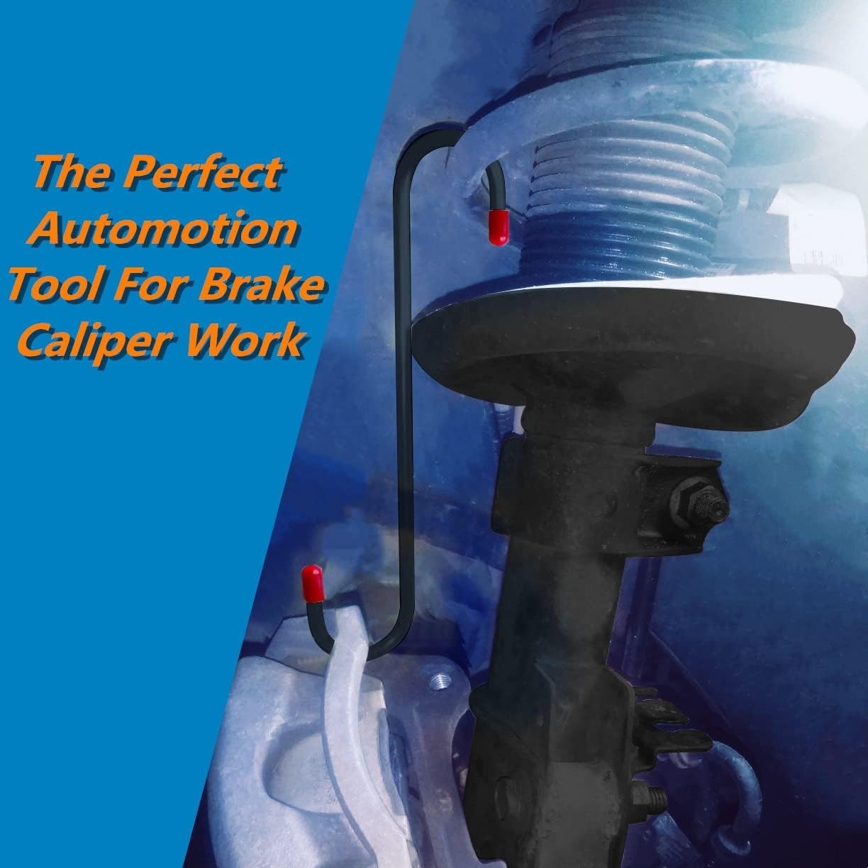 2 PCS Durable Brake Caliper Hanger Hooks with Rubber Tips for Safe Repairs