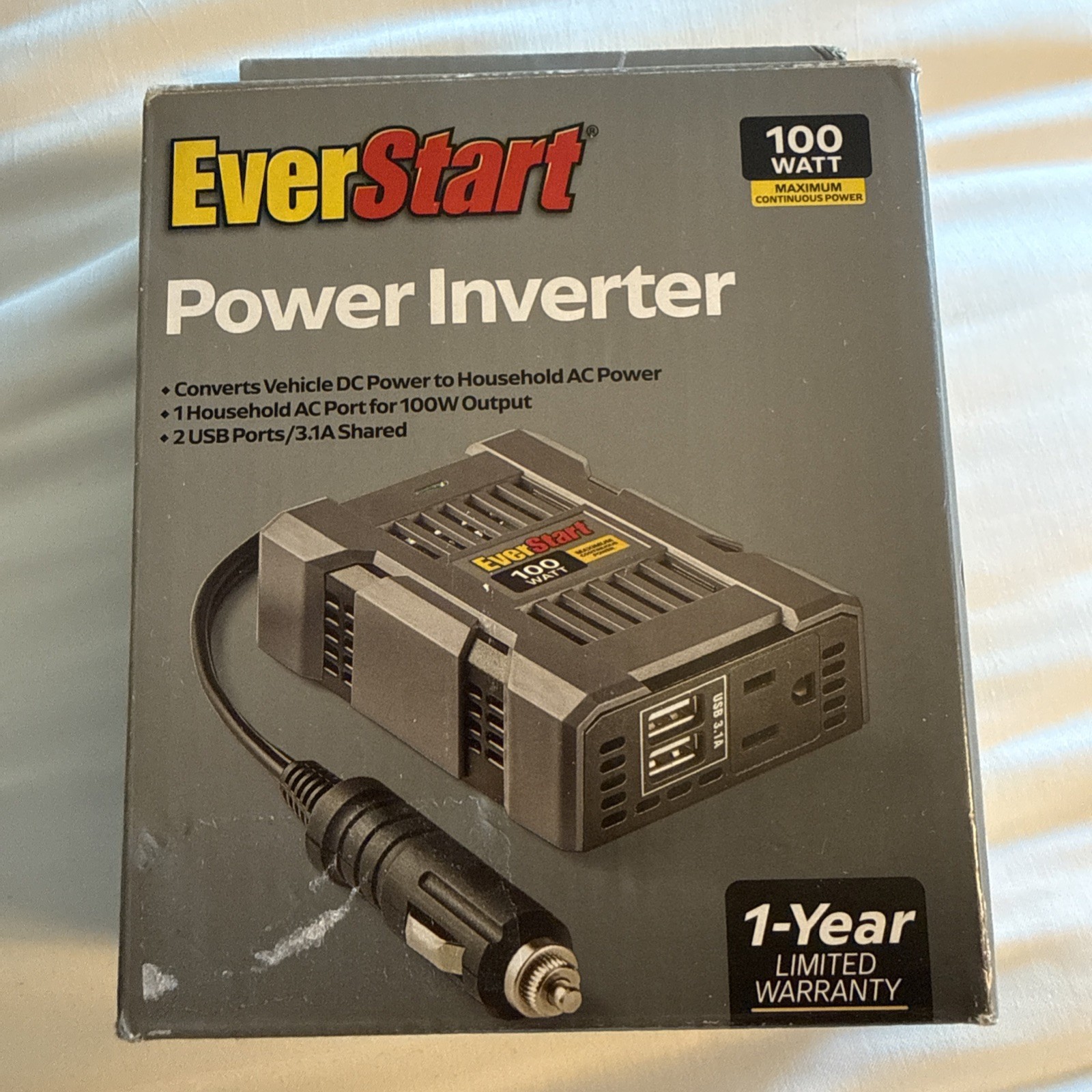 EverStart Power Converter 100 Watt 12V DC to 115V AC