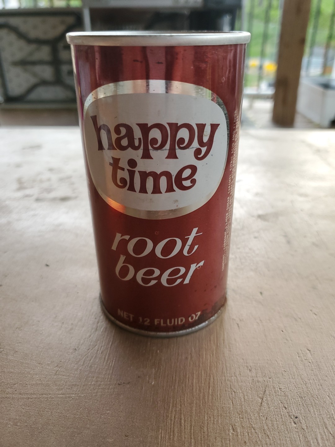 HAPPY TIME ROOT BEER Vintage Flat Top Soda Can