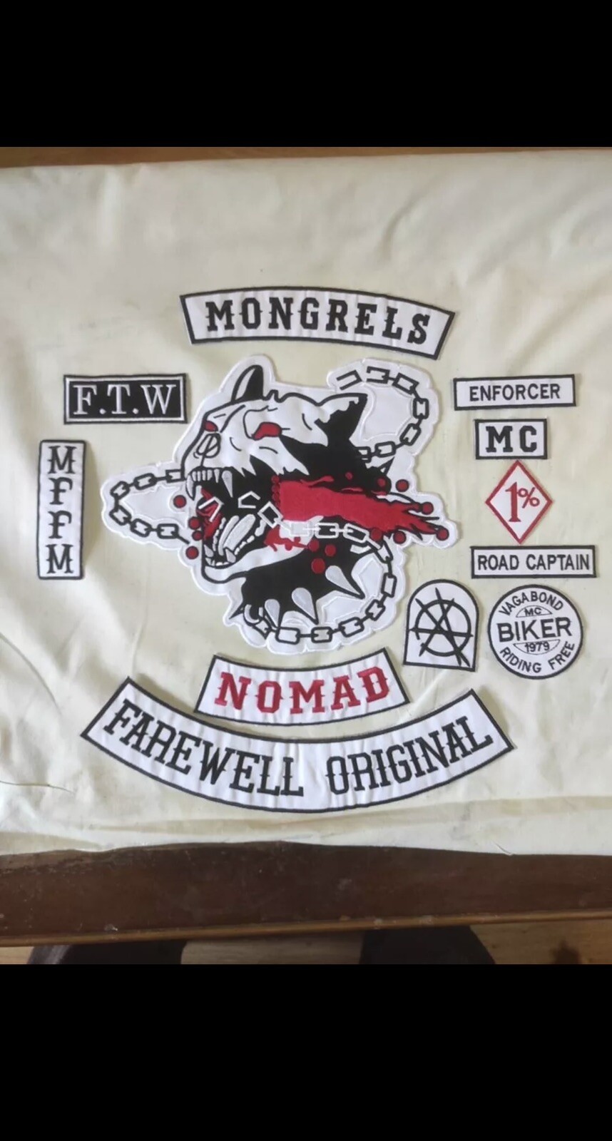 “MONGRELS NOMAD “FOR BIKER JACKET AND FOR VEST BACK large