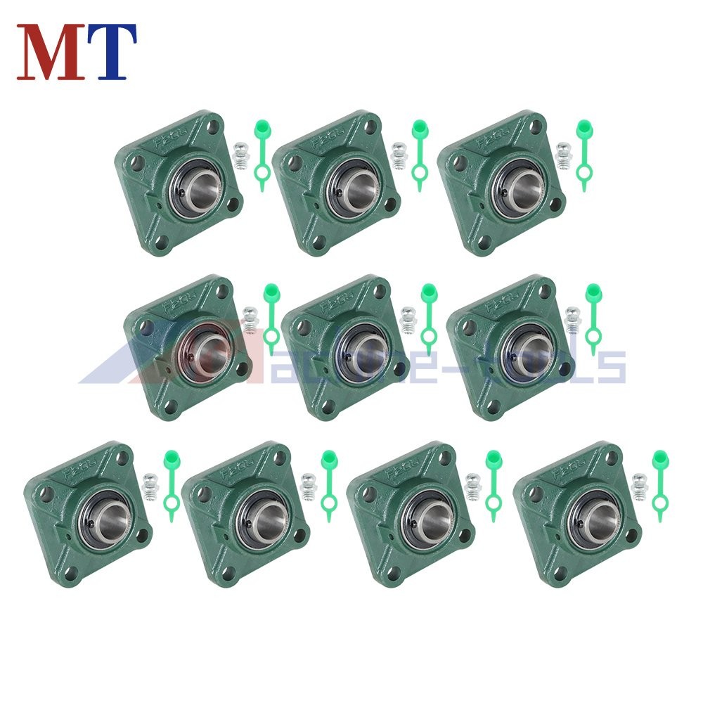 10 Pack UCF205-16 Pillow Block Flange Bearing 1" Bore 4 Bolt Solid Base