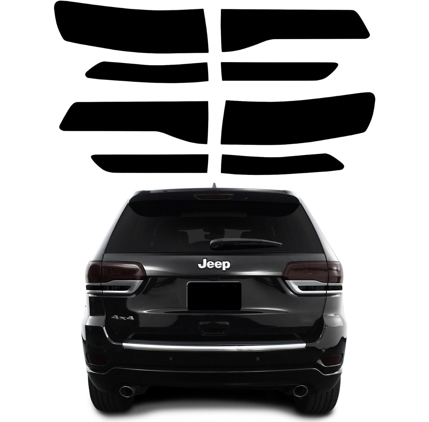 8X Smoke Tail Light Vinyl Tint Precut Overlay For 2014-2021 Jeep Grand Cherokee