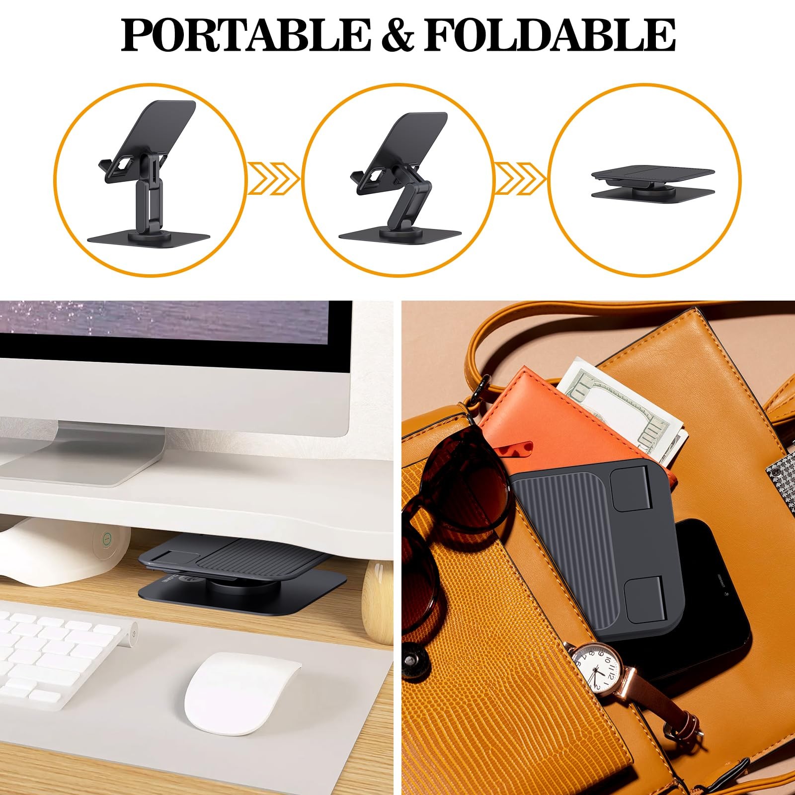 OCYCLONE iPad Stand, 360° Rotating Adjustable Foldable iPad Tablet Stand Hold...