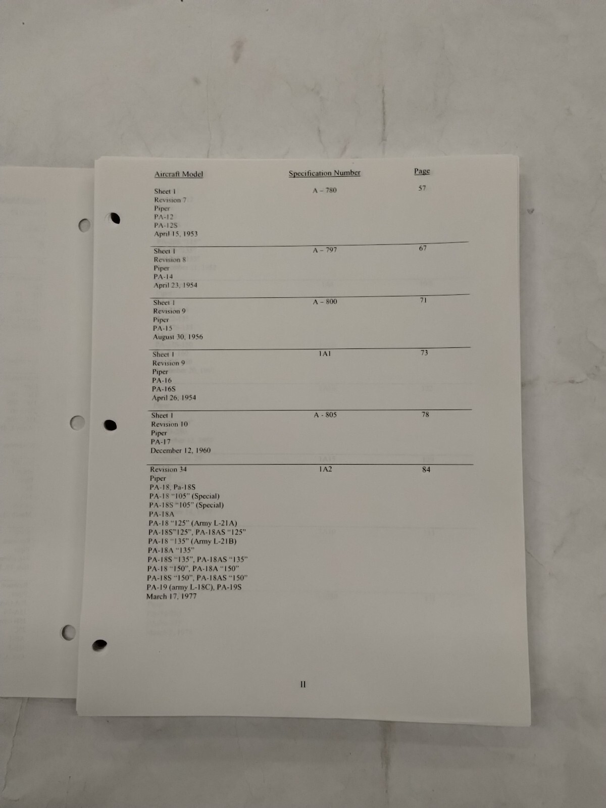 Piper Aircraft Type Specifications Manual-Copy