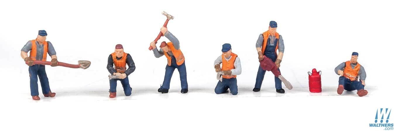 NEW Walthers 949-6066 Railroad Track Workers Pkg (6) Set 1 HO Scale FREE US SHIP