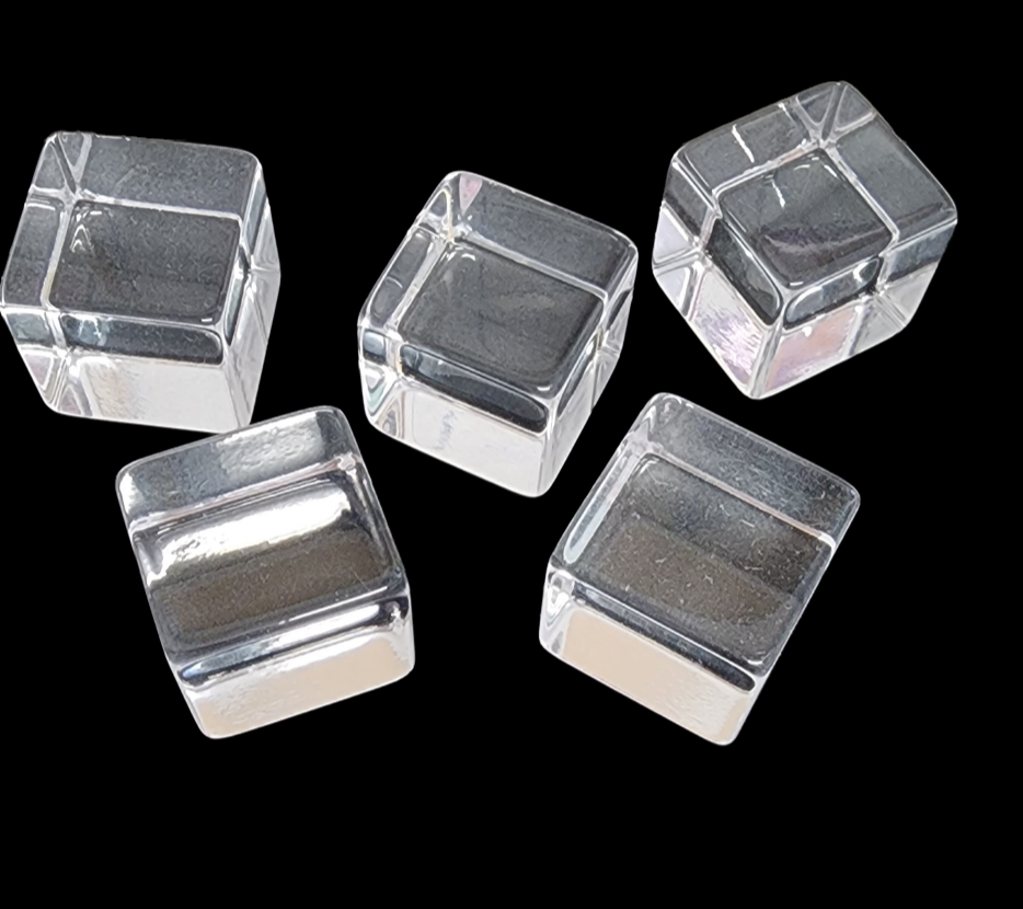 6pc 1-1/4" Clear Tumbled Acrylic Cubes