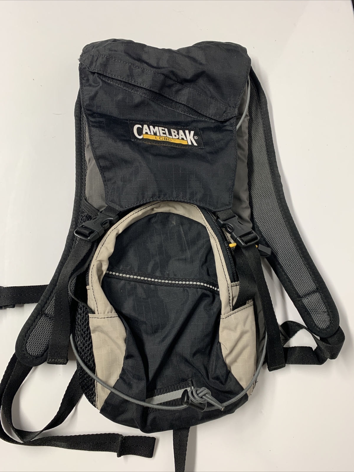 EUC Camelbak LOBO Hiking Padded Backpack Black Tan - No Hydration Pack