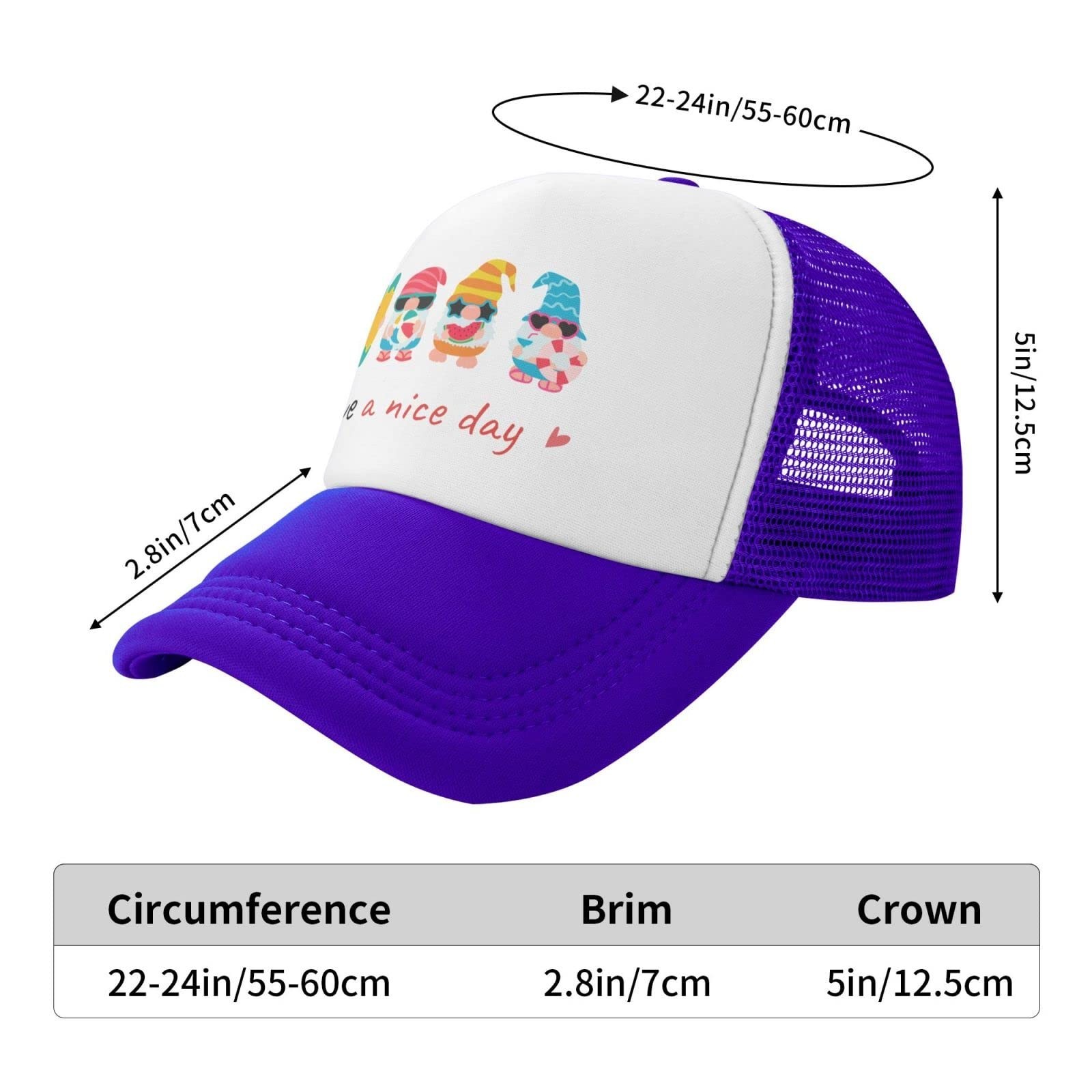 Mesh Dad Hat Adjustable Washed Summer Gnome Nice Day Baseball Dad Cap Funny B...
