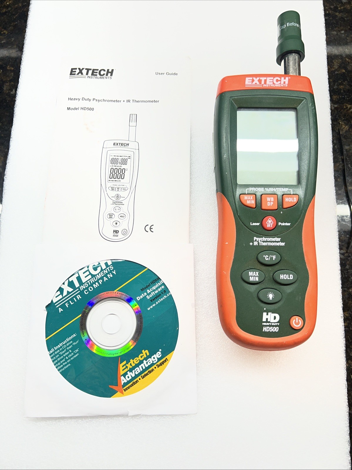 Extech Instruments HD500 Infrared Thermometer Used Untested Free Shipping