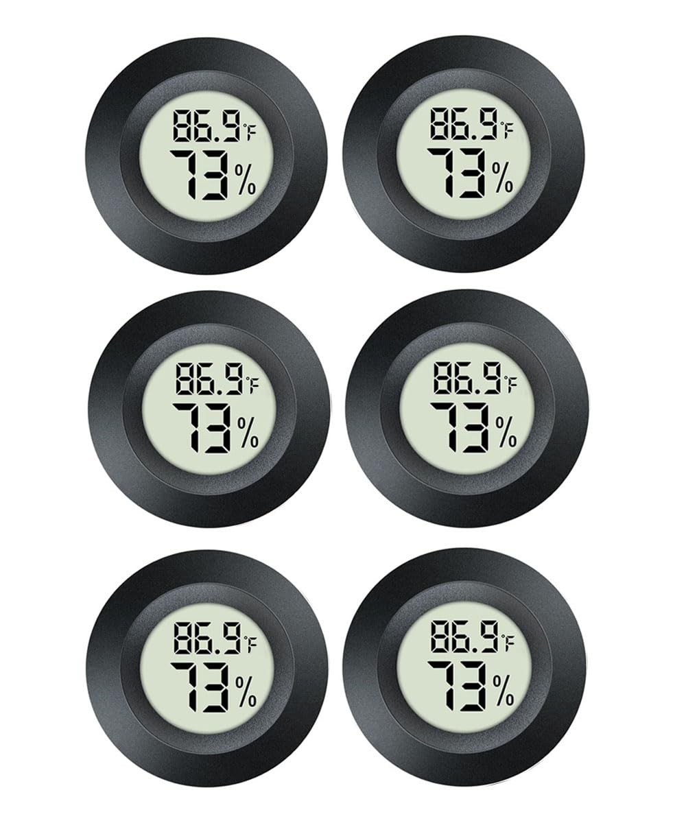 6 Pack Hygrometer Thermometer Digital Humidity Meter Indoor/Outdoor Humidity ...