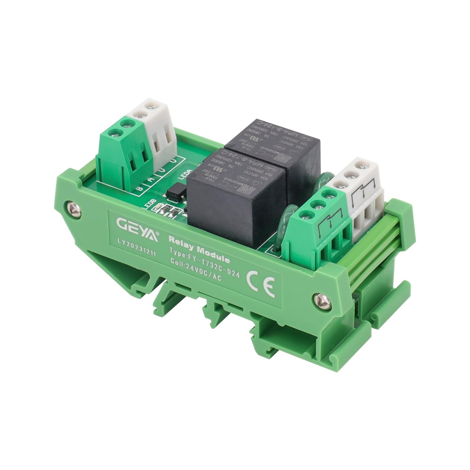 GAEYAELE 2 Channel Relay Module AC/DC 24V Interface 24VACDC, 2